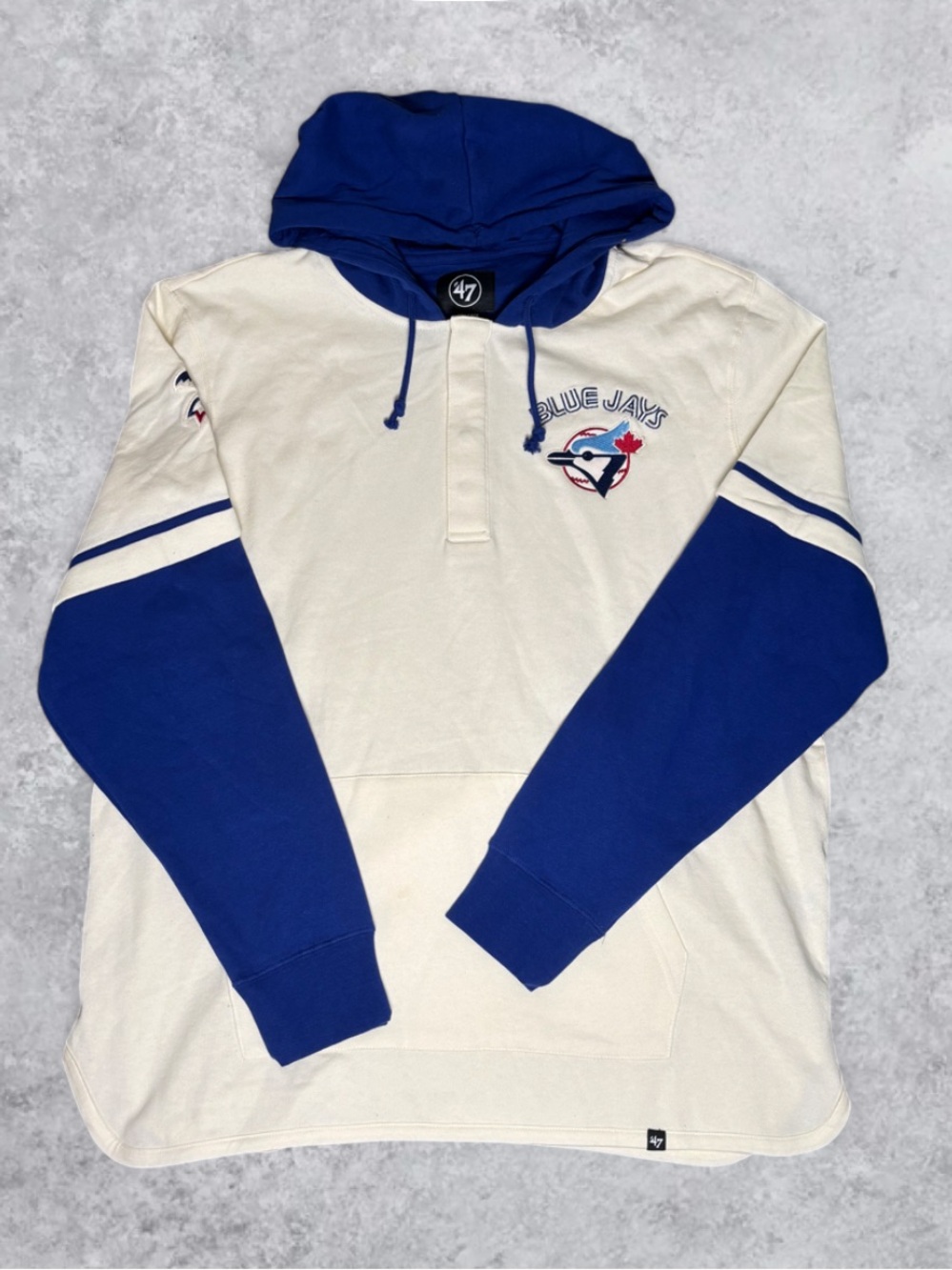 47 Brand Toronto Blue Jays Hoodie Men’s 2XL Pullover Snap Polo